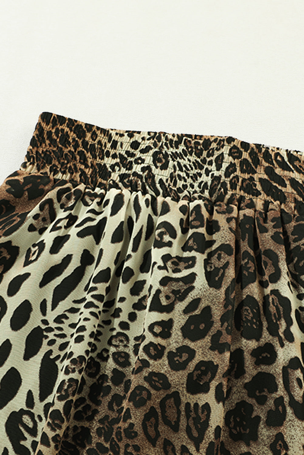 Smocked Waist Leopard Skirt MEO0215
