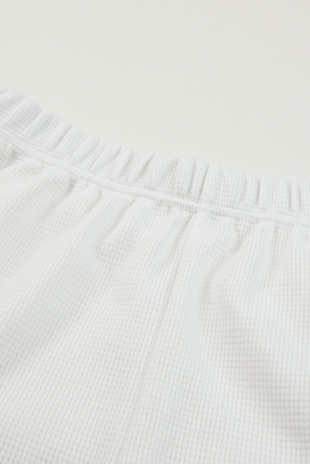 White Ribbed Zipper Sweatshirt and High Waist Shorts Set MSJ0076