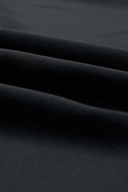 Black Crochet Neckline Off-shoulder Short Sleeve Top MTJ0007