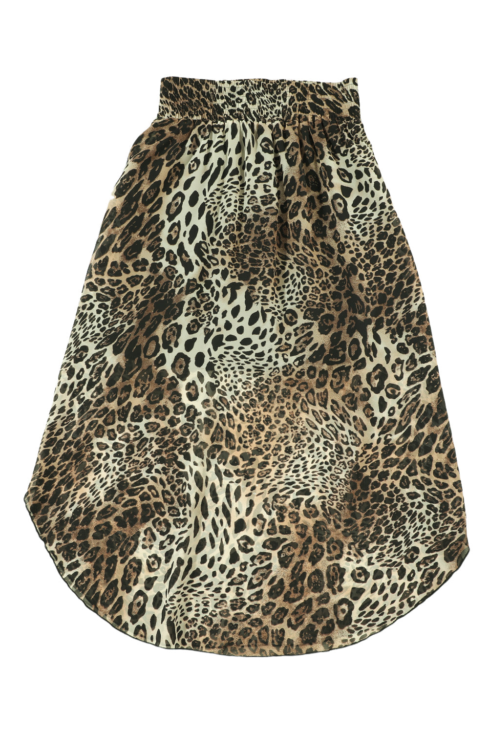 Smocked Waist Leopard Skirt MEO0215