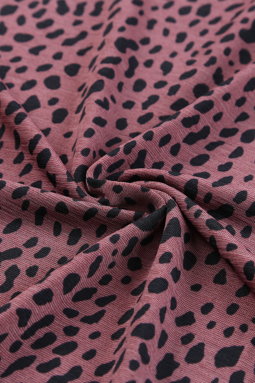 Red Cheetah Print O-neck Short Sleeve T Shirt MTJ0018