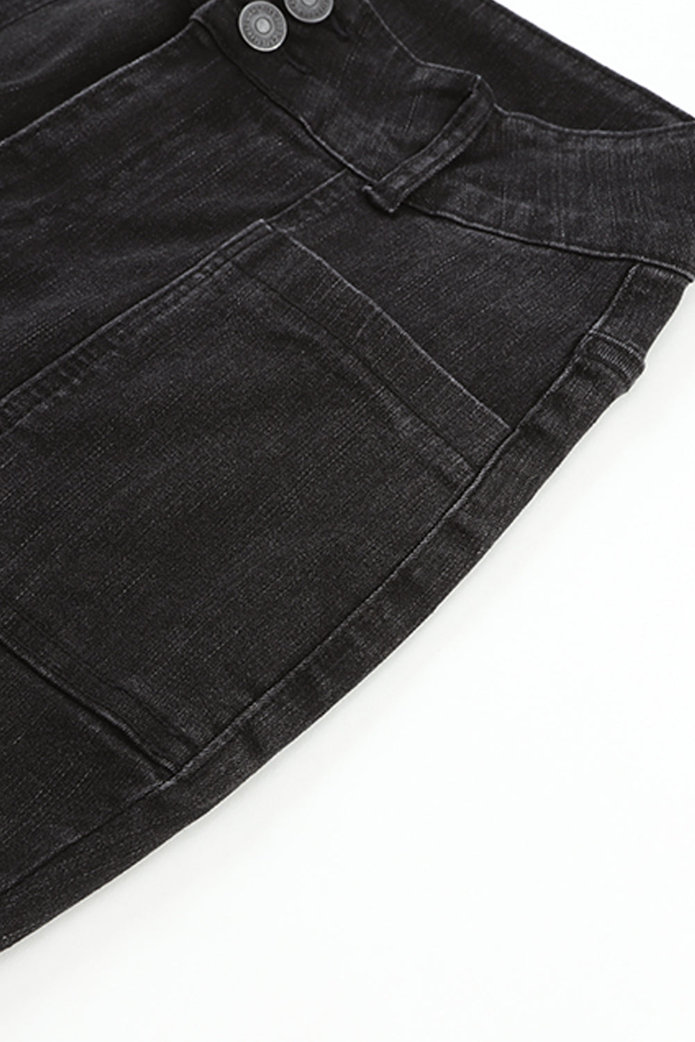 Black Exposed Seam Split Flare Jeans MPJ0129