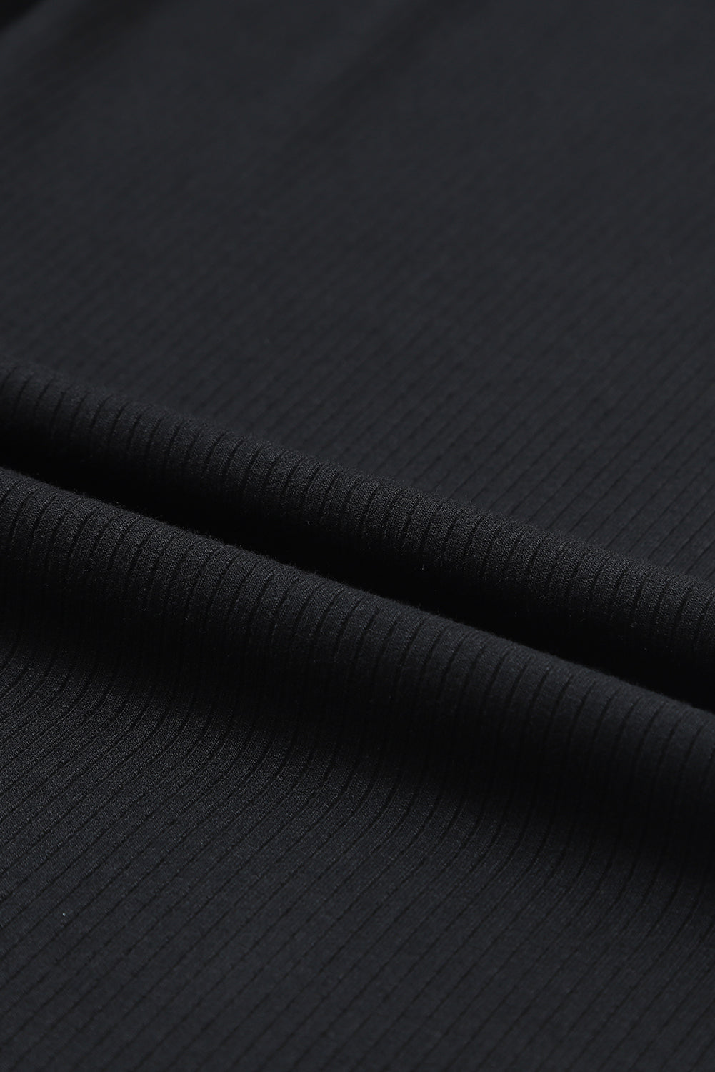 Black Ribbed Knit High Neck Long Sleeve Top MTS0156