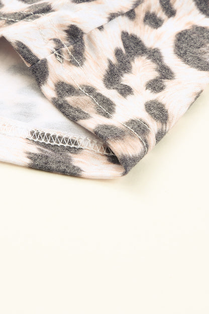 Leopard Print Layered Ruffled Sleeveless Mini Dress MDJ0004
